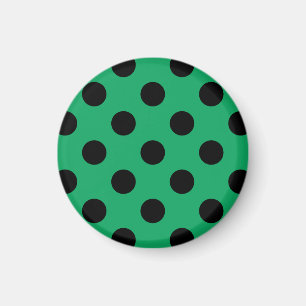 Aimant Black polka dots on fresh green