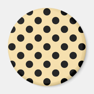 Aimant Black polka dots on pale yellow