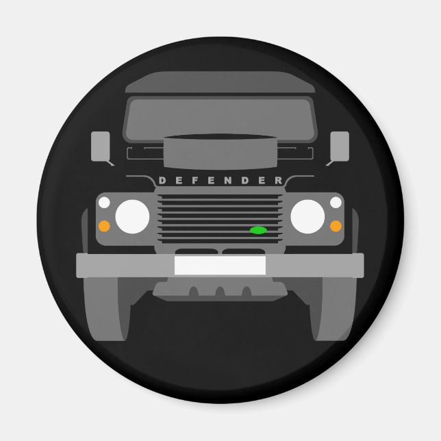 Aimant Black Pop art Classic Land Rover Defender (Devant)