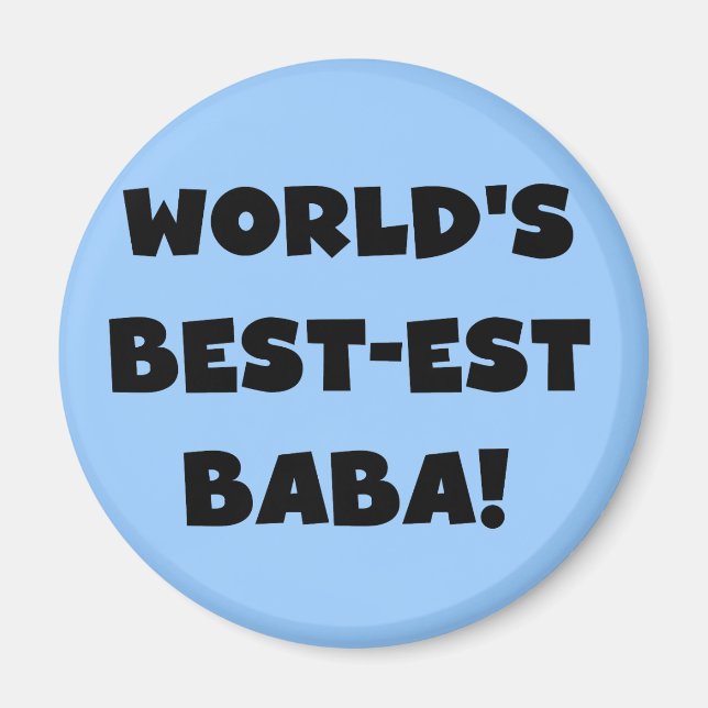 Aimant Black Text Meilleurs T-shirts et cadeaux Baba (Devant)