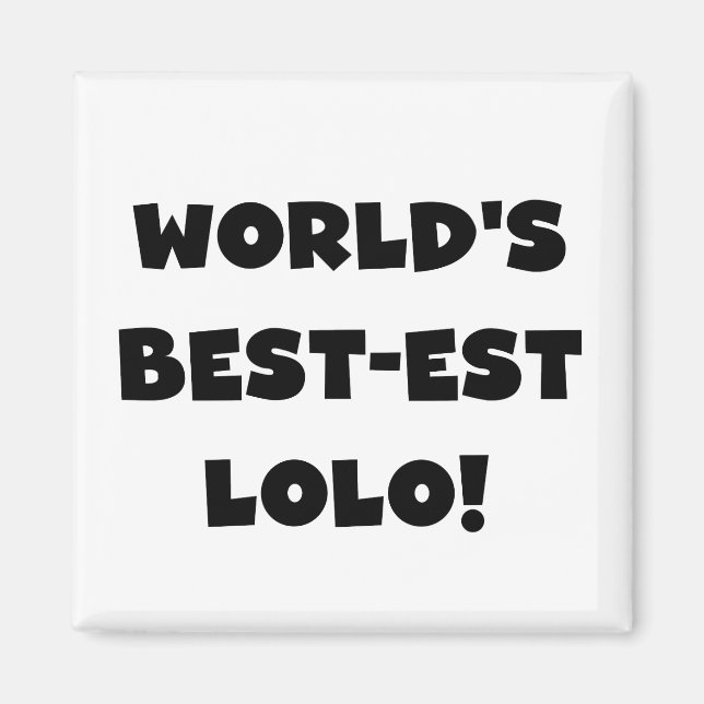 Aimant Black Text Meilleurs T-shirts et cadeaux Lolo (Devant)