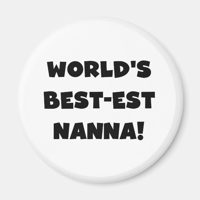 Aimant Black Text Meilleurs T-shirts et cadeaux Nanna (Devant)