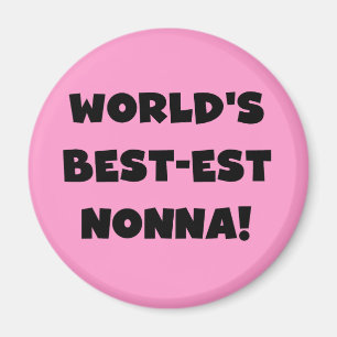 Aimant Black Text Meilleurs T-shirts et cadeaux Nonna