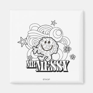 Aimant Black & White Mr Messy Étoiles et tourbillons