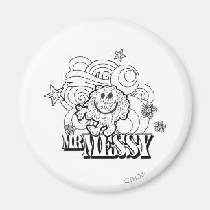 Aimant Black & White Mr Messy Étoiles et tourbillons