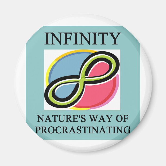 Aimant blague mathématique INFINITY (Devant)