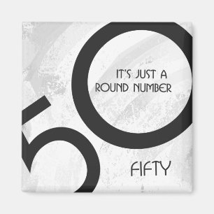 Aimant Blanc 50 Décennie Anniversaire