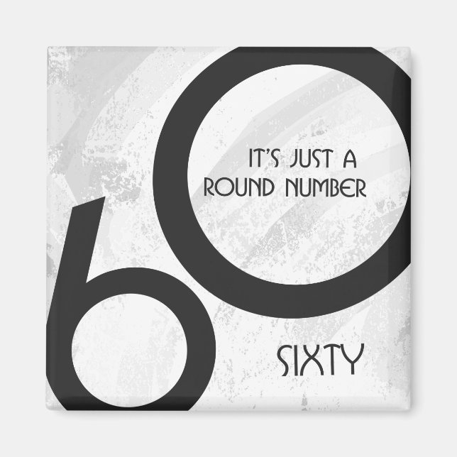 Aimant Blanc 60 Décennie Anniversaire (Devant)