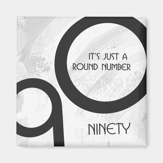 Aimant Blanc 90 Décennie Anniversaire (Devant)