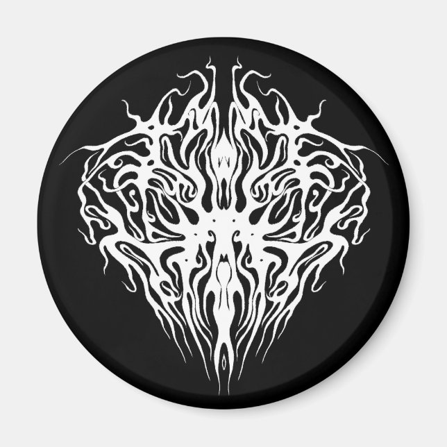 Aimant Blanc Abstrait Broken Heart Conception tribale (Devant)