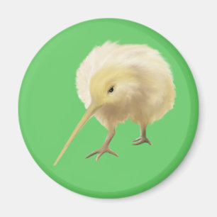 Aimant blanc d'oiseau de kiwi