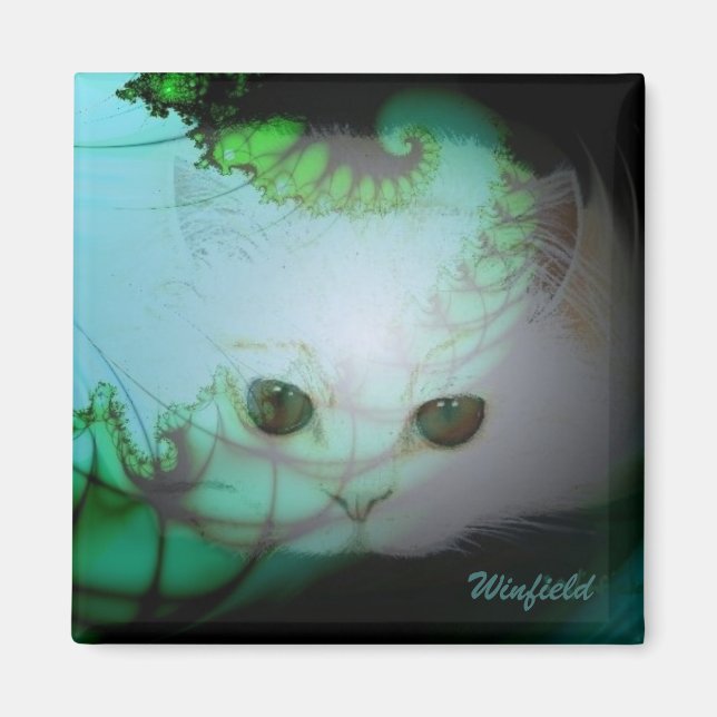 Aimant blanc Kitty (Devant)