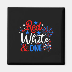 Aimant Blanc Rouge et un Patriote 4 juillet 1er Anniversa