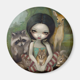 Aimant "Blanche Neige et ses amis animaux"