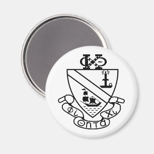 Aimant Blason de Phi Chi Theta N&B