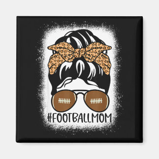 Aimant Bleached Football Mom Life With Leopard And Messy 