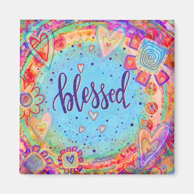 Aimant Blessé Joli Whimsical Floral Coeurs tendance (Devant)