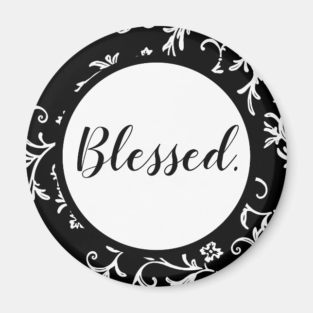 Aimant Blessé noir blanc moderne Script chrétien (Devant)