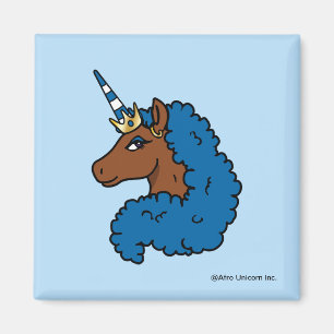 Aimant Bleu Afro Unicorn