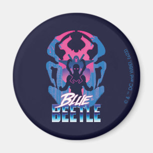 Aimant Bleu Beetle Rétrowave contre graphique