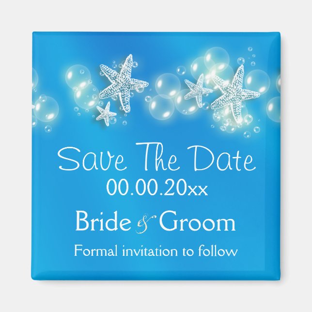 Aimant Bleu blanc faire-part (Devant)