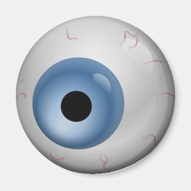 Aimant Bleu Blooshot Zombie Eyeball Halloween (Devant)