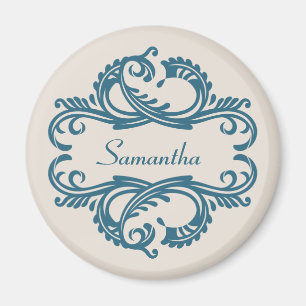 Aimant bleu chic Damask