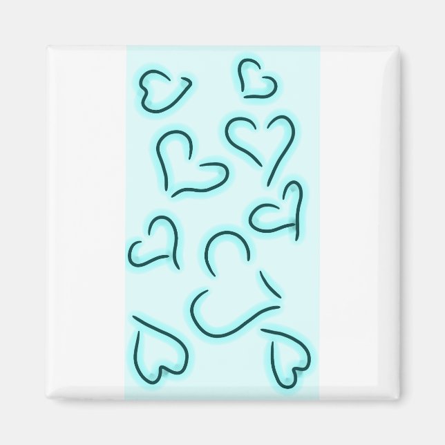 Aimant Bleu Coeur mignon (Devant)
