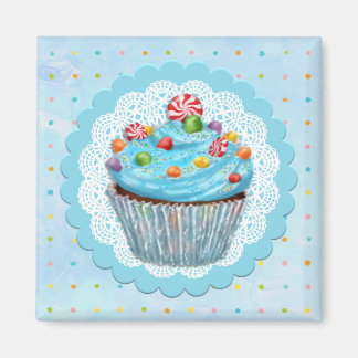 Aimant bleu cupcake