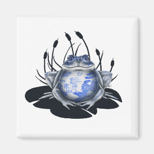 Aimant bleu de grenouille de Taureau de saule
