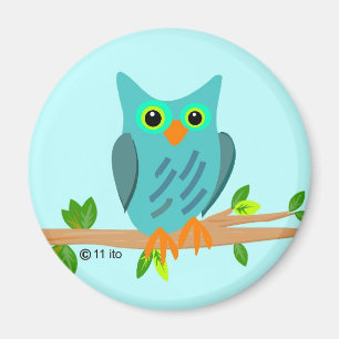 Aimant bleu de hibou