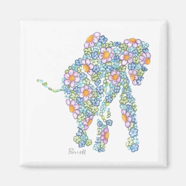 Aimant bleu éléphant (Devant)