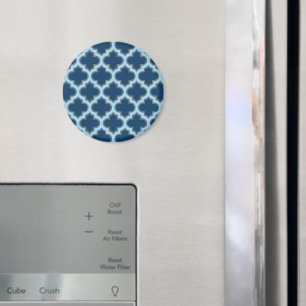 Aimant Bleu et Bébé Bleu Trellis, treillis, Quatrefoil