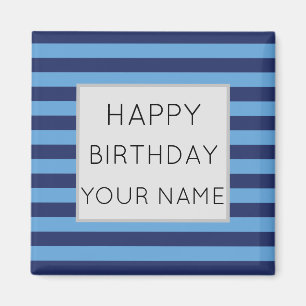 Aimant Bleu Et Bleu Clair Défilé Joyeux Anniversaire