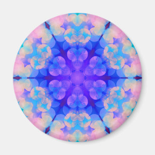 Aimant Bleu et rose Gradient Pastel Bubble Art