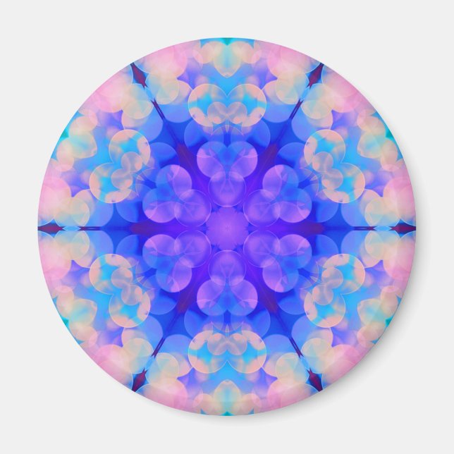 Aimant Bleu et rose Gradient Pastel Bubble Art (Devant)