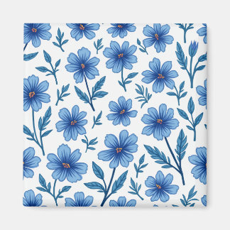 aimant bleu fleur
