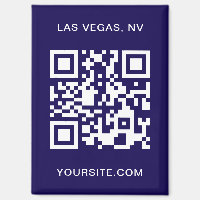 Bleu foncé et blanc moderne QR Code Promo