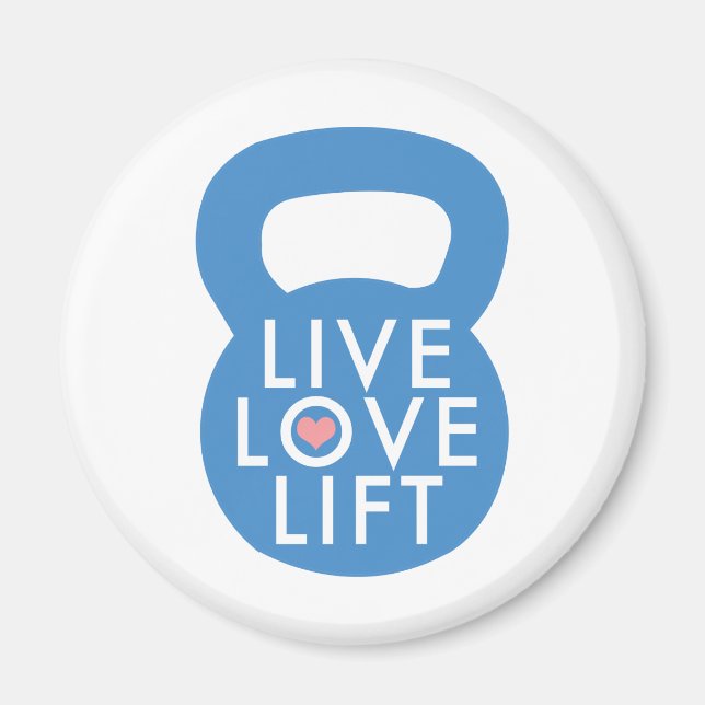 Aimant Bleu "Live Love Lift" (Devant)