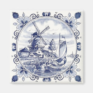 Aimant Bleu néerlandais vintage mignon de Delft de