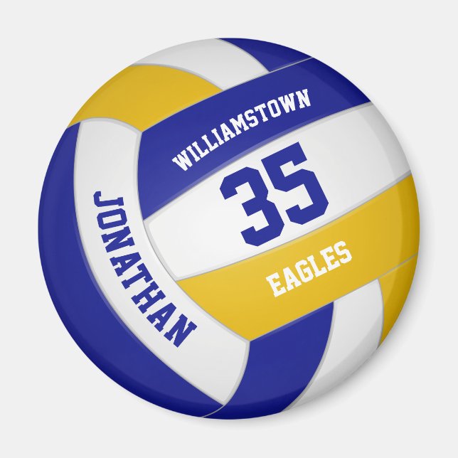Aimant bleu or école couleurs équipe cadeaux volley-ball (Devant)