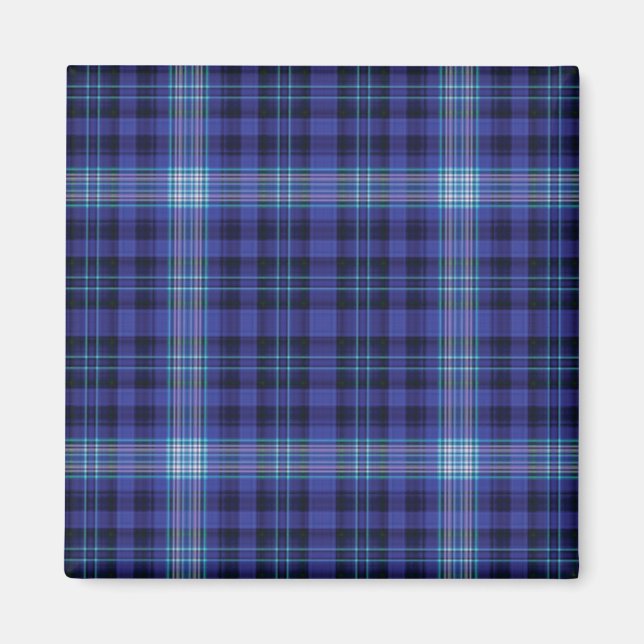 Aimant bleu plaid (Devant)