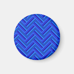 Aimant Bleu rayures double motif