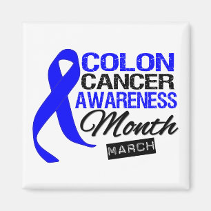 Aimant Bleu Ruban Colon Mois de sensibilisation au cancer