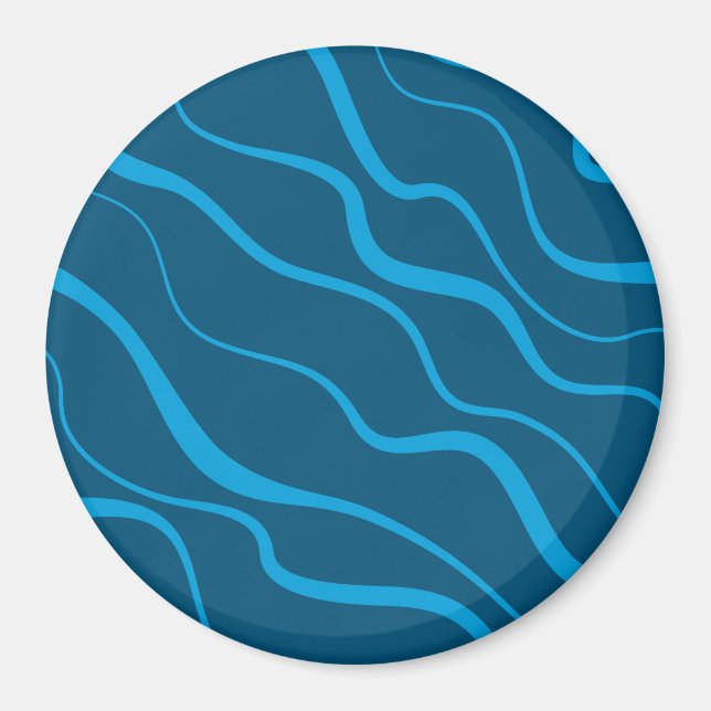 Aimant Bleu, simple, moderne, cool vague abstraction (Devant)