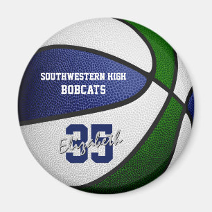 Aimant bleu vert équipe couleurs filles garçons basket