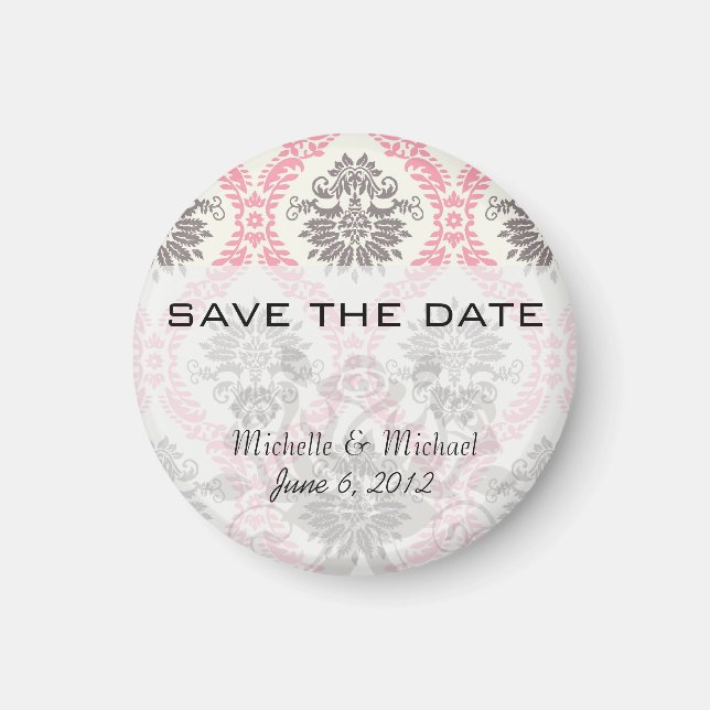 Aimant bliss crème et gris tan damassé (Devant)