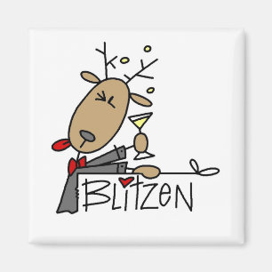 Aimant Blitzen Reindeer T-shirts et cadeaux de Noël