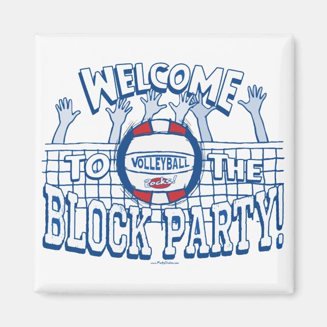 Aimant Block Party Volleyball par Mudge Studios (Devant)