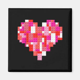 Aimant blocs de coeur de la Saint-Valentin briques garçon